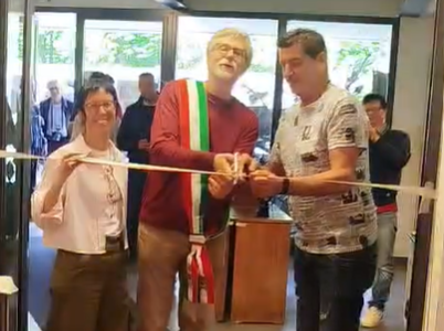 Paolo Fontana e i piccoli artisti alla sagra di Verdello